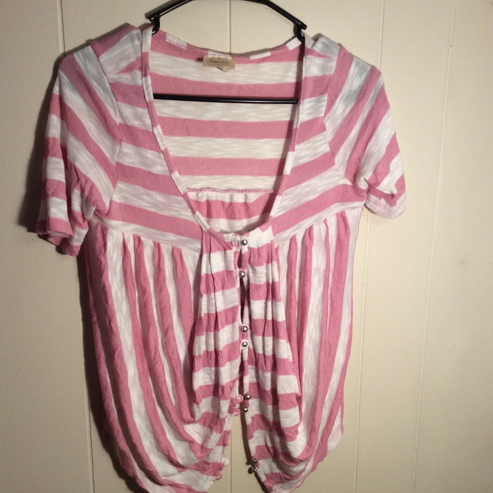 Pink and white striped shirt